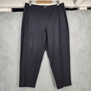 EILEEN FISHER Black Pull On Elastic Waist Pants Stretch Women's Size Large